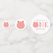 Kleine varken die één klotedier voor de eerste geb confetti (Voorkanten)