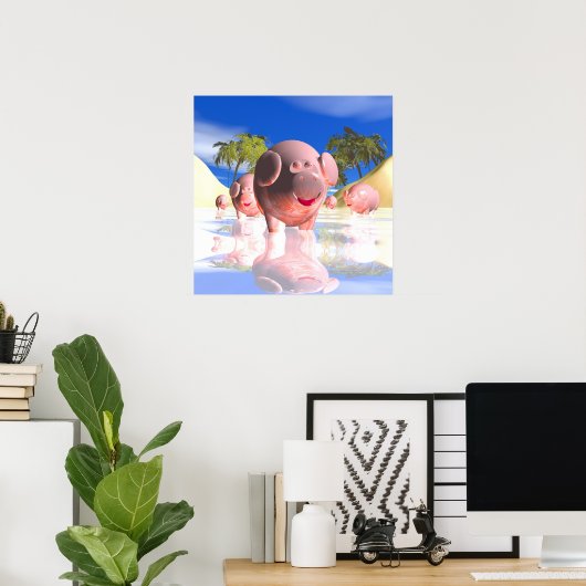 Kleine varkens poster (Thuiskantoor)