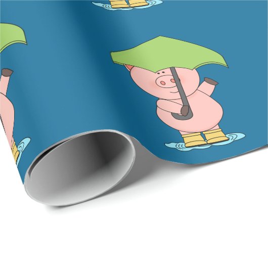 Kleine varkensboerderijparaplu's baby shower beves cadeaupapier (Rol Hoek)