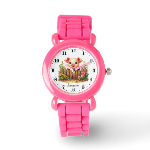 Kleine varkensliefhebbers voegen naam toe horloge