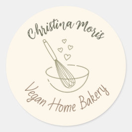 Kleine Veganische Thuisbakkerij Ronde Sticker
