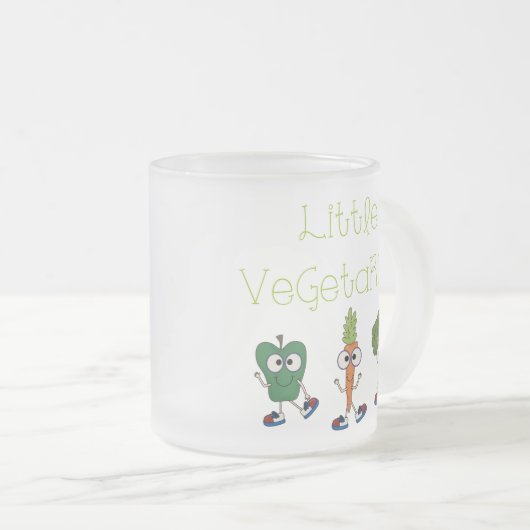 Kleine vegetariër matglas koffiemok (Voorkant rechts)