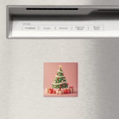 Kleine versierde kerstboom met cadeaus magneet (Insitu (Vaatwasser))