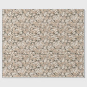 Kleine verspreide bloesems — subtiele beige en sal cadeaupapier (Vlak)