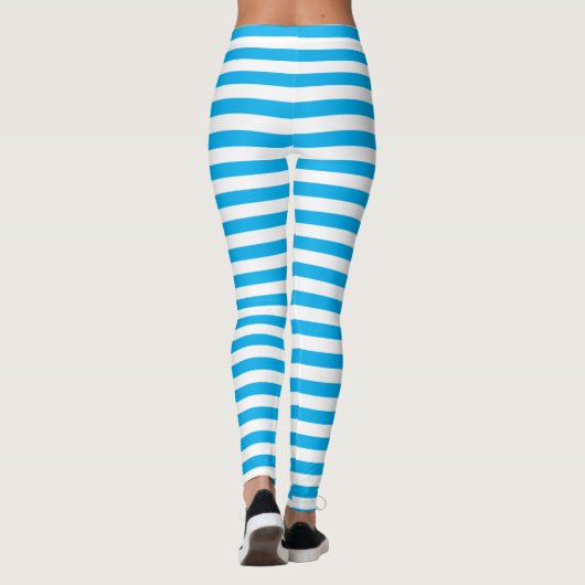 Kleine verticale blauwe strepen leggings (Achterkant)