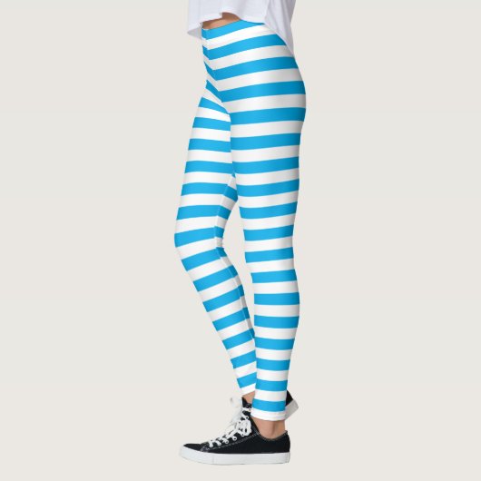 Kleine verticale blauwe strepen leggings (Links)