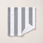 Kleine verticale grijze strepen bad handdoek (Wasdoekje)