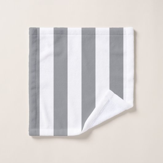 Kleine verticale grijze strepen bad handdoek (Wasdoekje)