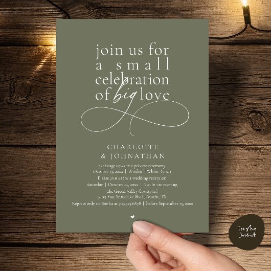 Kleine viering van grote liefde, Elegante Minimali Kaart