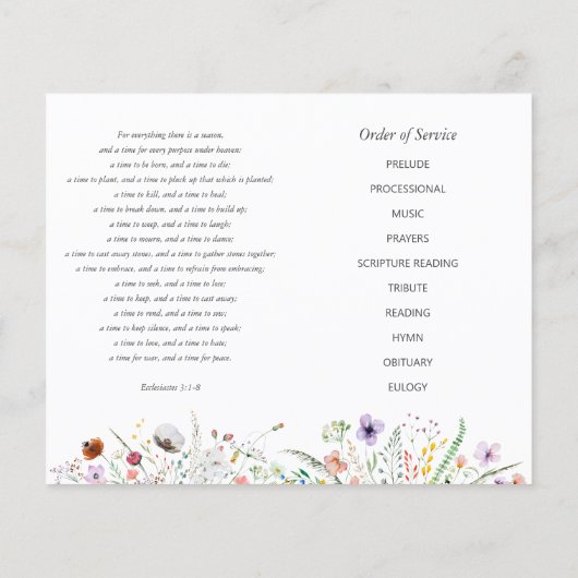 Kleine viering van het leven Foto begrafenisprogra Flyer (Achterkant)