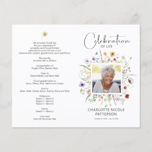 Kleine viering van het leven Foto begrafenisprogra Flyer (Voorkant)