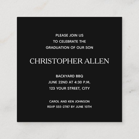 KLEINE Vierkante Foto Graduatie Uitnodigingen (Achterkant)