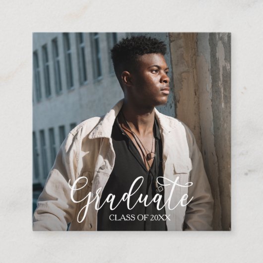 KLEINE Vierkante Foto Graduatie Uitnodigingen (Voorkant)