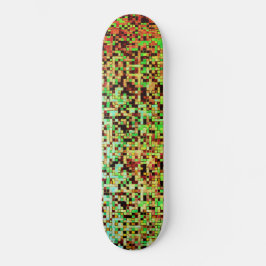 Kleine vierkantjes of tegels, groen en oranje, wit persoonlijk skateboard