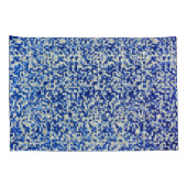 Kleine vierkantjes overlapt, tinten blauw met wit kussensloop (Achterkant-Rechts)