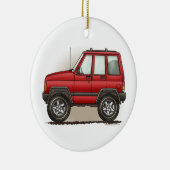 Kleine vierwielige SUV-auto-versiering Keramisch Ornament (Rechts)