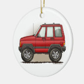 Kleine vierwielige SUV-auto-versiering Keramisch Ornament (Links)
