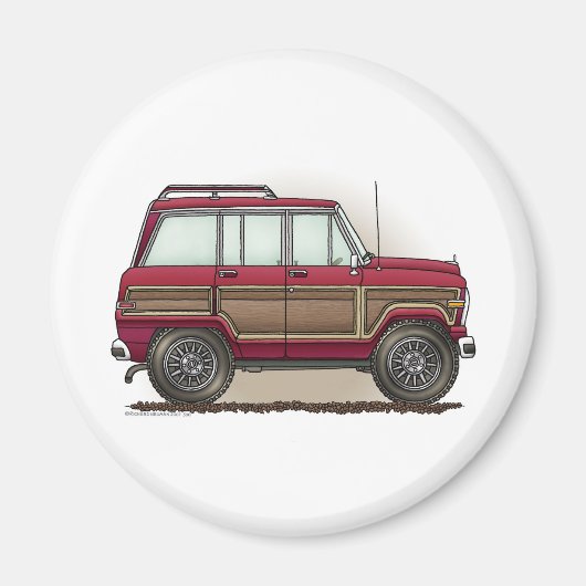 Kleine vierwielstationwagen magneet (Voorkant)