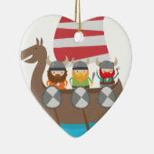 Kleine Vikingen op het schip Keramisch Ornament (Rechts)