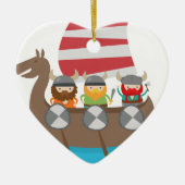 Kleine Vikingen op het schip Keramisch Ornament (Voorkant)