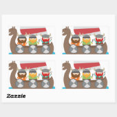 Kleine Vikingen op het schip Rechthoekige Sticker (Vel)