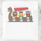 Kleine Vikingen op het schip Rechthoekige Sticker (Tas)