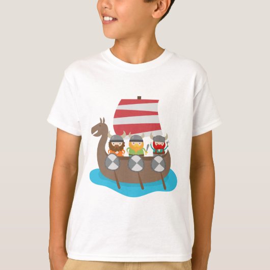Kleine Vikingen op het schip T-shirt (Voorkant)