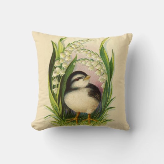 Kleine Vintage Vogelkussen Kussen (Voorkant)