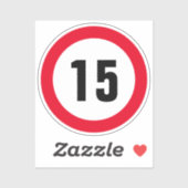 Kleine vinylsticker met een maximumsnelheid van 15 sticker (Vel)