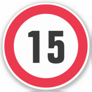 Kleine vinylsticker met een maximumsnelheid van 15 sticker