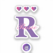 Kleine vinylstickers Monogram naam JK 2022 Sticker (Voorkant)