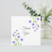 Kleine Violet Waterverf Blossom Bedankkaart (Staand voorkant)