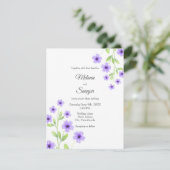 Kleine Violet Waterverf Blossom Kaart (Staand voorkant)