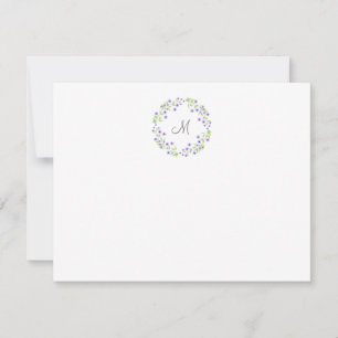 Kleine Violet Waterverf Blossom Wreate Notitiekaartje