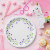 Kleine Violet Waterverf Blossom Wreate Papieren Bordje (Feest)