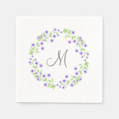 Kleine Violet Waterverf Blossom Wreate Servet (Voorkant)