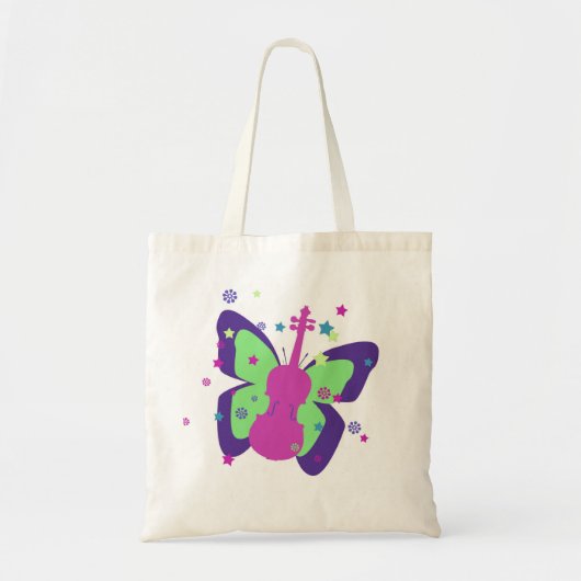 Kleine Violin Butterfly Canvas tas (Voorkant)