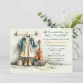 Kleine violiste - 1e verjaardag meisje kaart (Staand voorkant)