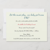 Kleine violiste - 1e verjaardag meisje kaart (Achterkant)