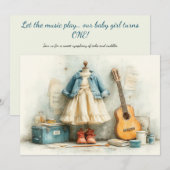 Kleine violiste - 1e verjaardag meisje kaart (Voorkant / Achterkant)