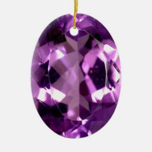 Kleine vioolvis Amethyst gem Februari geboortestee Keramisch Ornament
