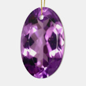 Kleine vioolvis Amethyst gem Februari Keramisch Ornament (Links)