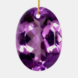 Kleine vioolvis Amethyst gem Februari Keramisch Ornament