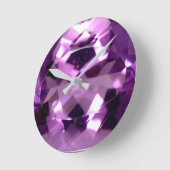 Kleine vioolvis Amethyst gem Februari Ronde Klok (Hoek)