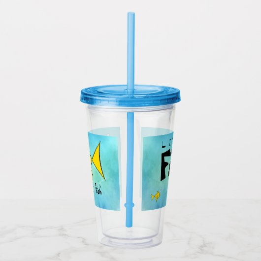 Kleine vis Big Fish Funny Acryl Drinkbeker (Rechts)
