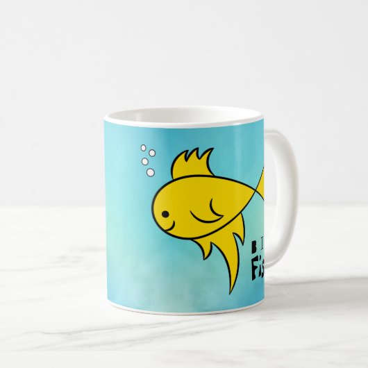 Kleine vis Big Fish Funny Koffiemok (Voorkant rechts)