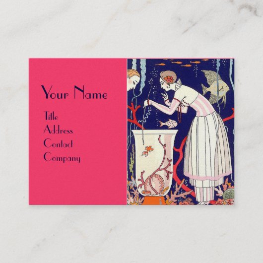 KLEINE VIS, DECO BEAUTY MODE Pink Blue Visitekaartje (Voorkant)