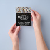 Kleine vis, visser/vrouw, vismarkt flyer (Hand)