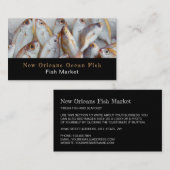 Kleine vis, visser/vrouw, vismarkt visitekaartje (Voorkant / Achterkant)