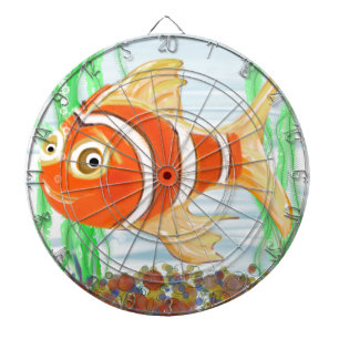Kleine visjes die in een pool zwemmen dartbord